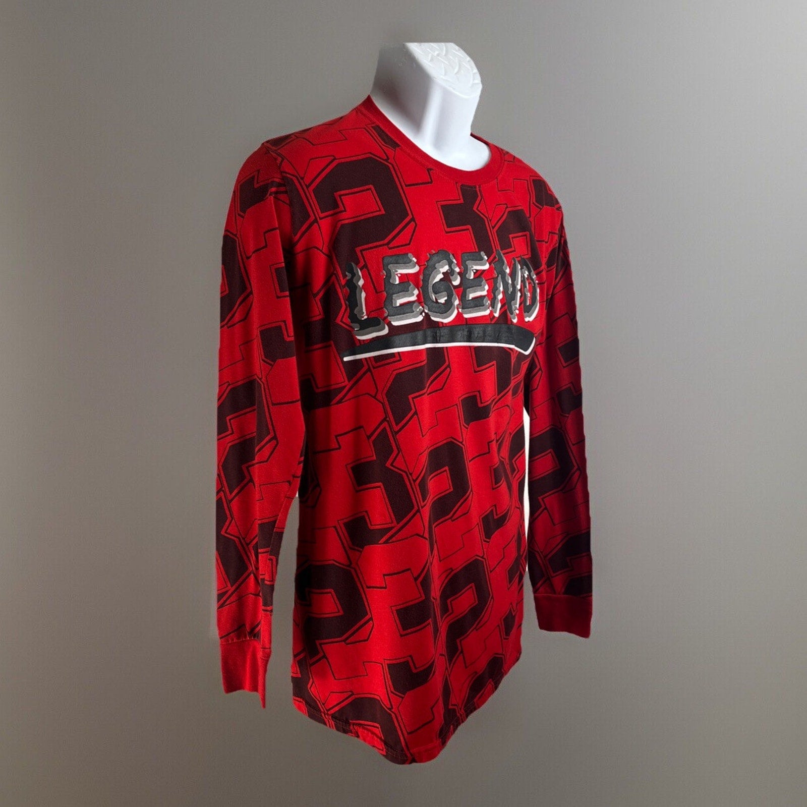 Basketball LEGEND #23 Shirt Men's M Bailey Apparel Long Sleeve All Over Print
