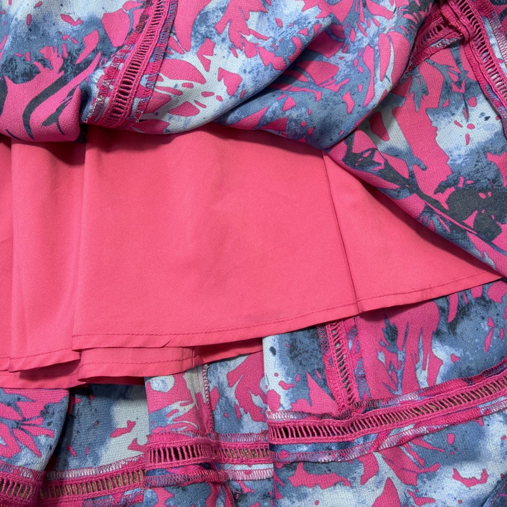Banana Republic Pink & Blue Floral A Line Midi Skirt Lined size 6 NWT