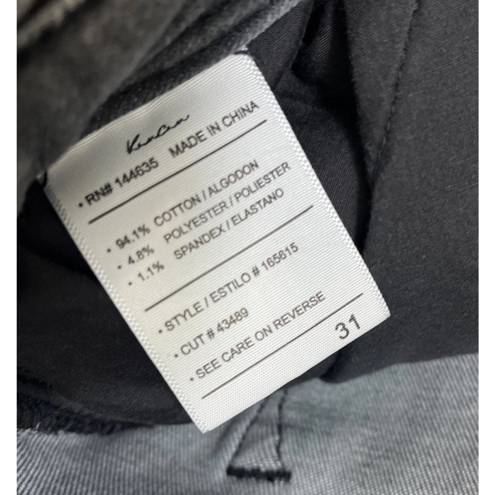 KanCan Jeans Skinny High Rise Ankle Charcoal Wash Size 31 Raw Hem