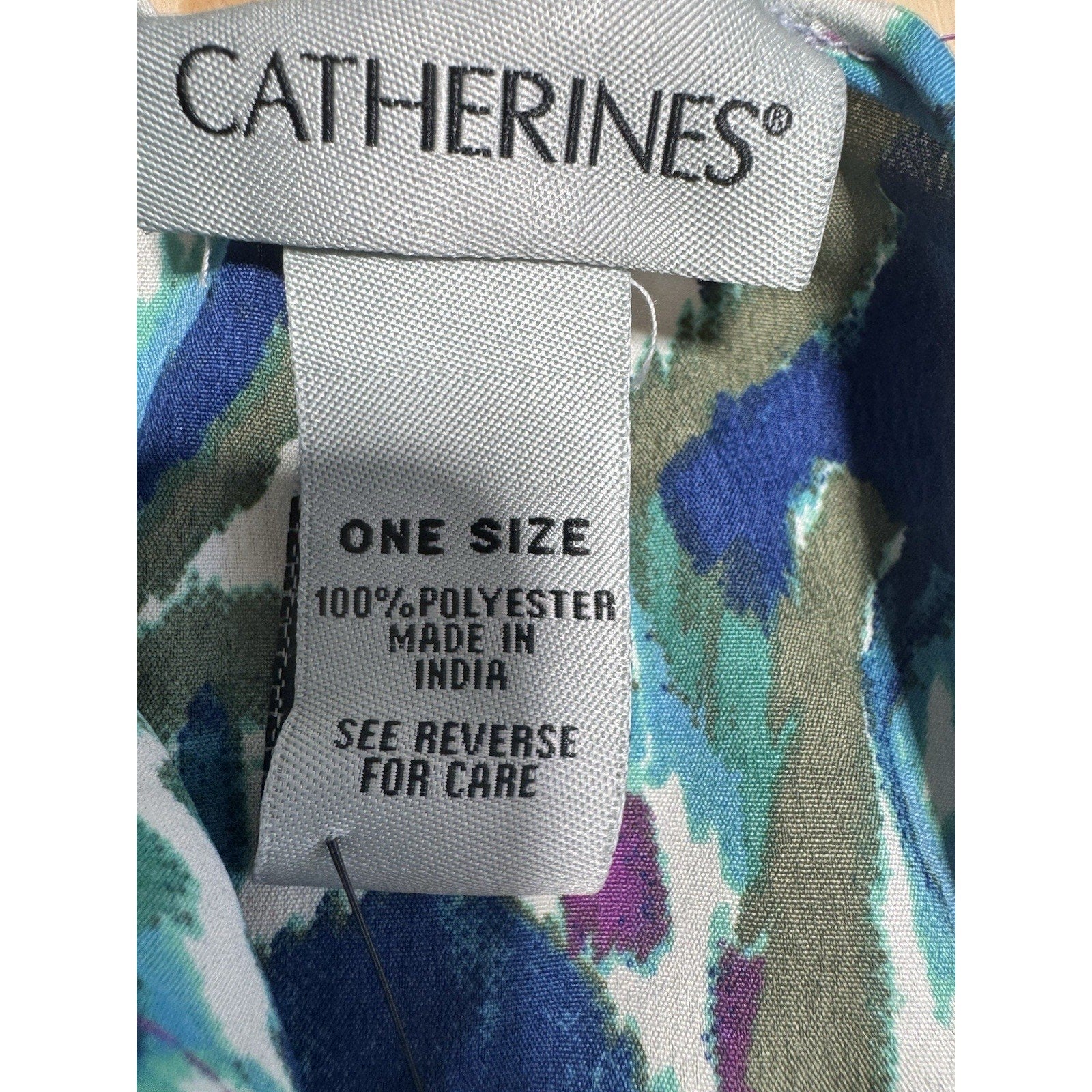 Catherines One Size Kimono Cover Up Blue Purple Paisley Sheer Open Front NWT