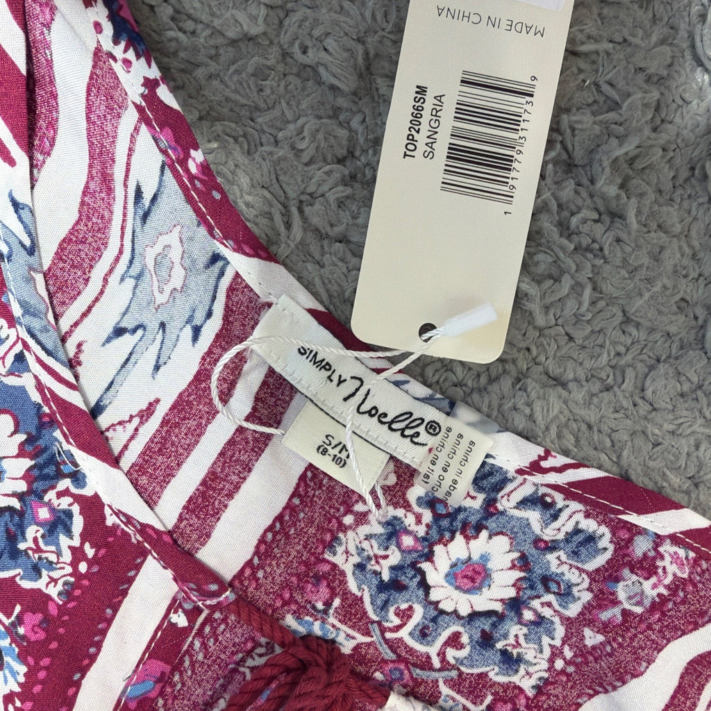 Simply Noelle Flowy Boho Dress S/M(8-10) Aztec Swim Cold Shoulder cover up