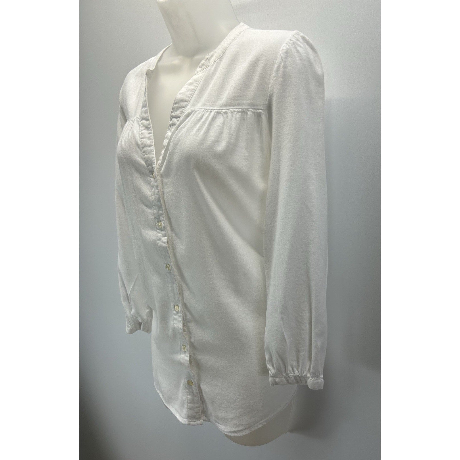 Old Navy Size Small Peasant Tunic Blouse White Boho Cottage core.
