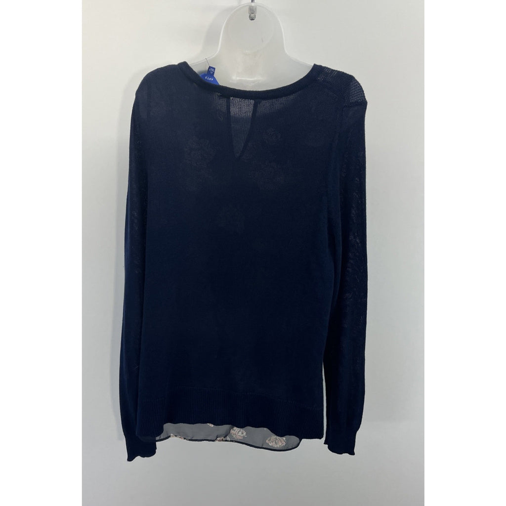 NWT APT. 9 Women’s Round Collar Long Sleeve Lined Sweater Navy Blue Sz XL