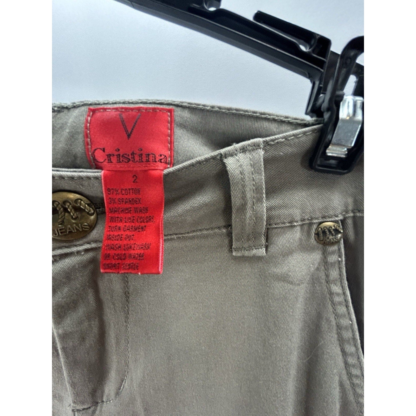 V CHRISTINA Sage Green 4-Pocket Jeans Stretch Sage Green Size 2 EUC.