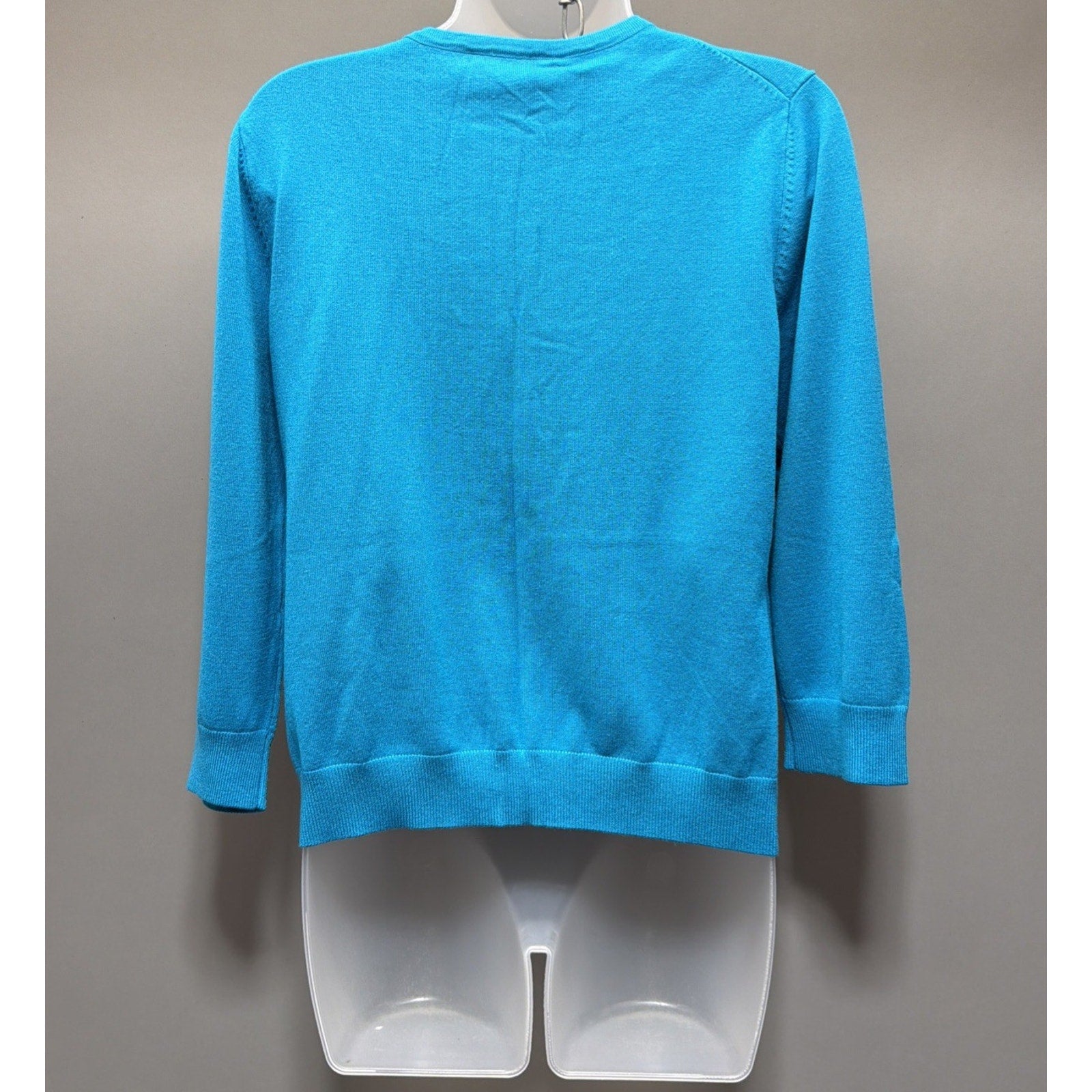 Cable & Gauge Women's Blue Cardigan Knit Sweater Size L Long Sleeve Button-Up