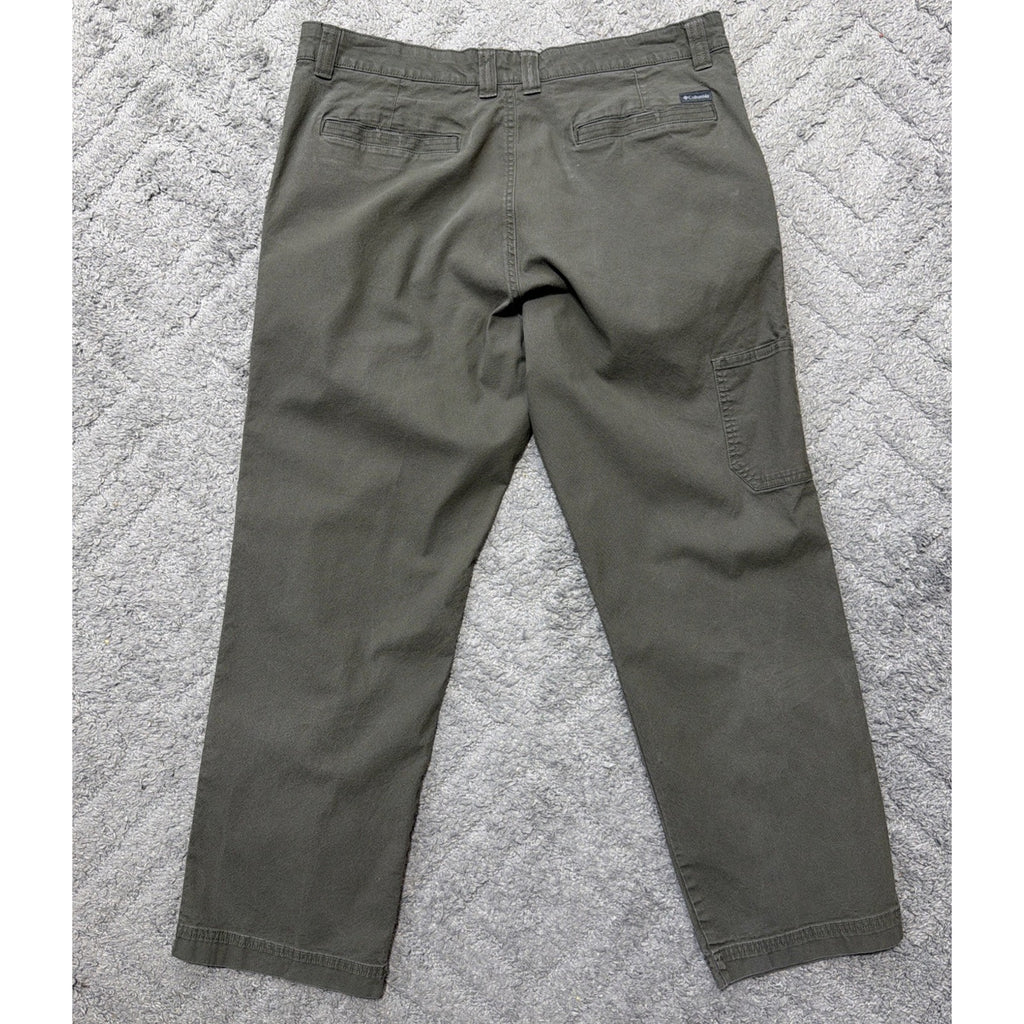 Columbia Regular Fit Men's Size 36x30 Side Zip Pocket Army Green Jeans Pants