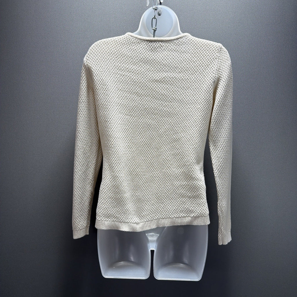 Ann Taylor Loft Button Shoulder Detail Sweater Ivory Sz Small Petite