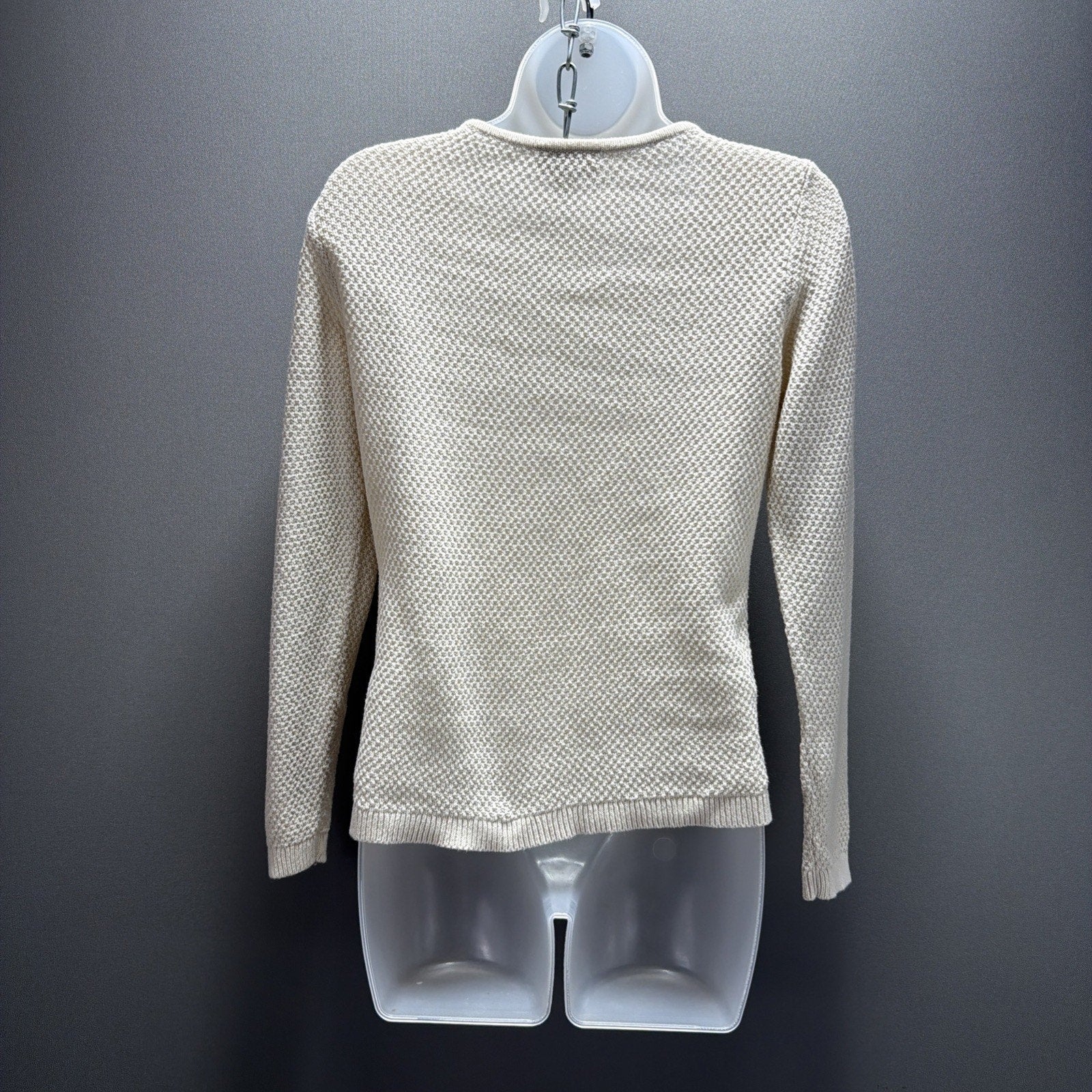 Ann Taylor Loft Button Shoulder Detail Sweater Ivory Sz Small Petite