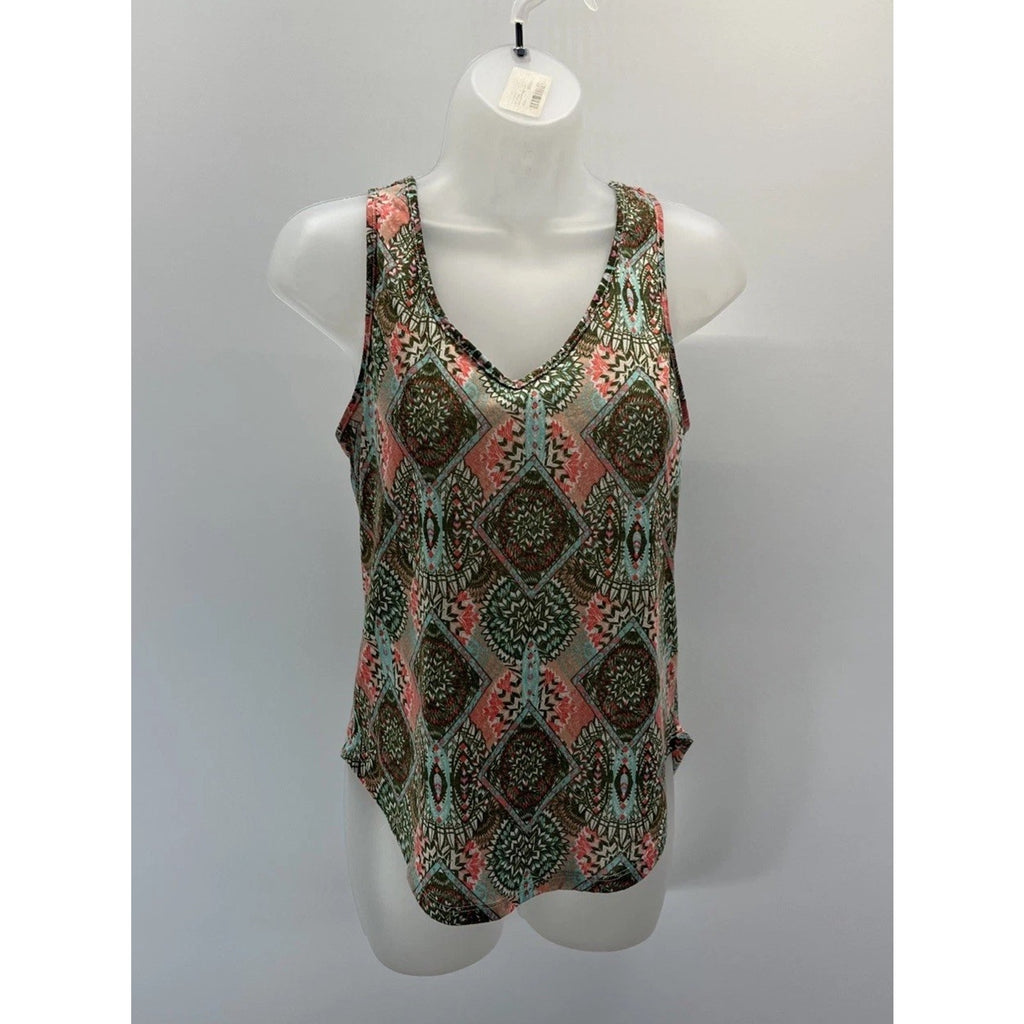 Self Esteem Aztec Boho Print Tank Top Multicolor Size Small