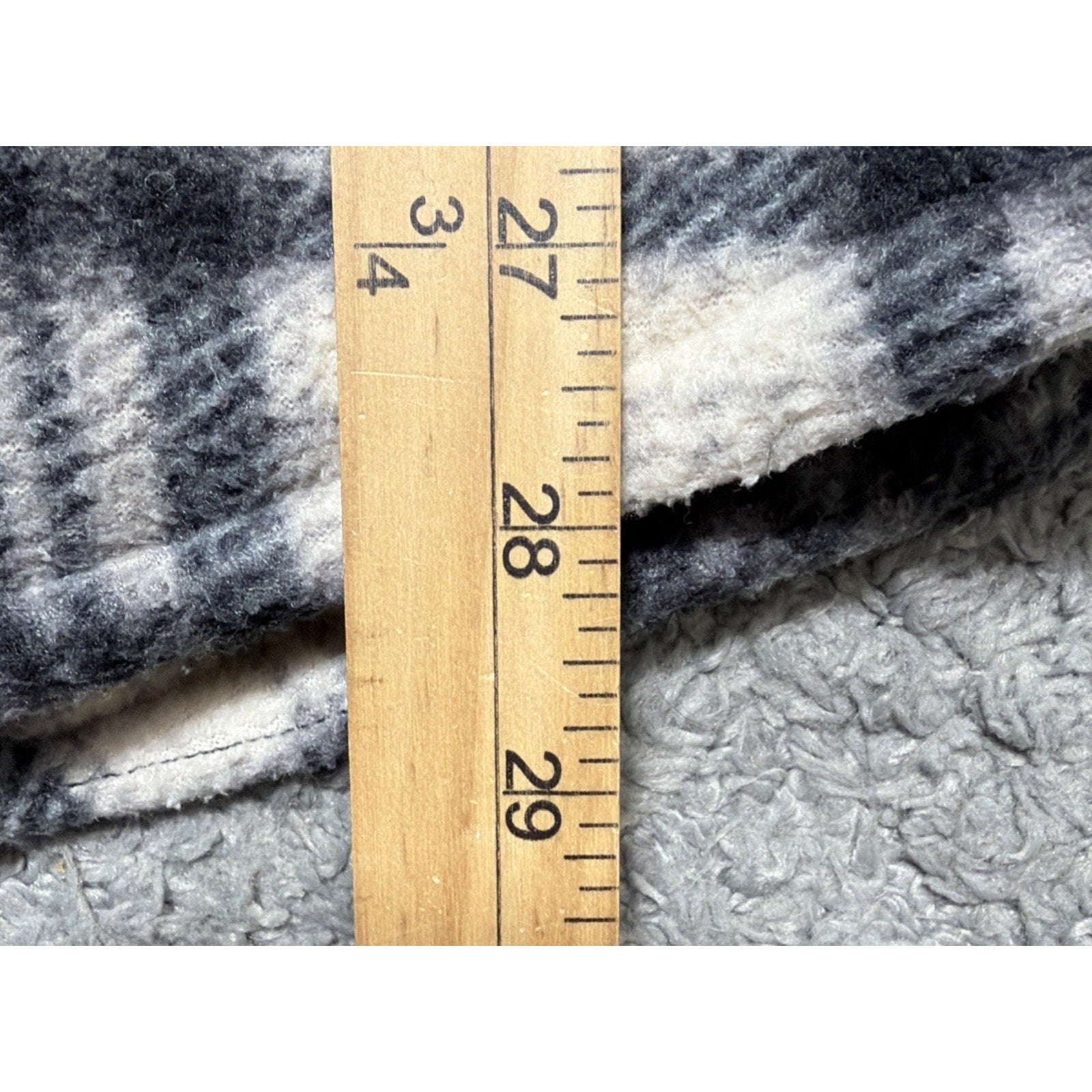 Mens Rugged Point Authentic Grey Plaid Fleece Sherpa Button Up Shacket L NWT