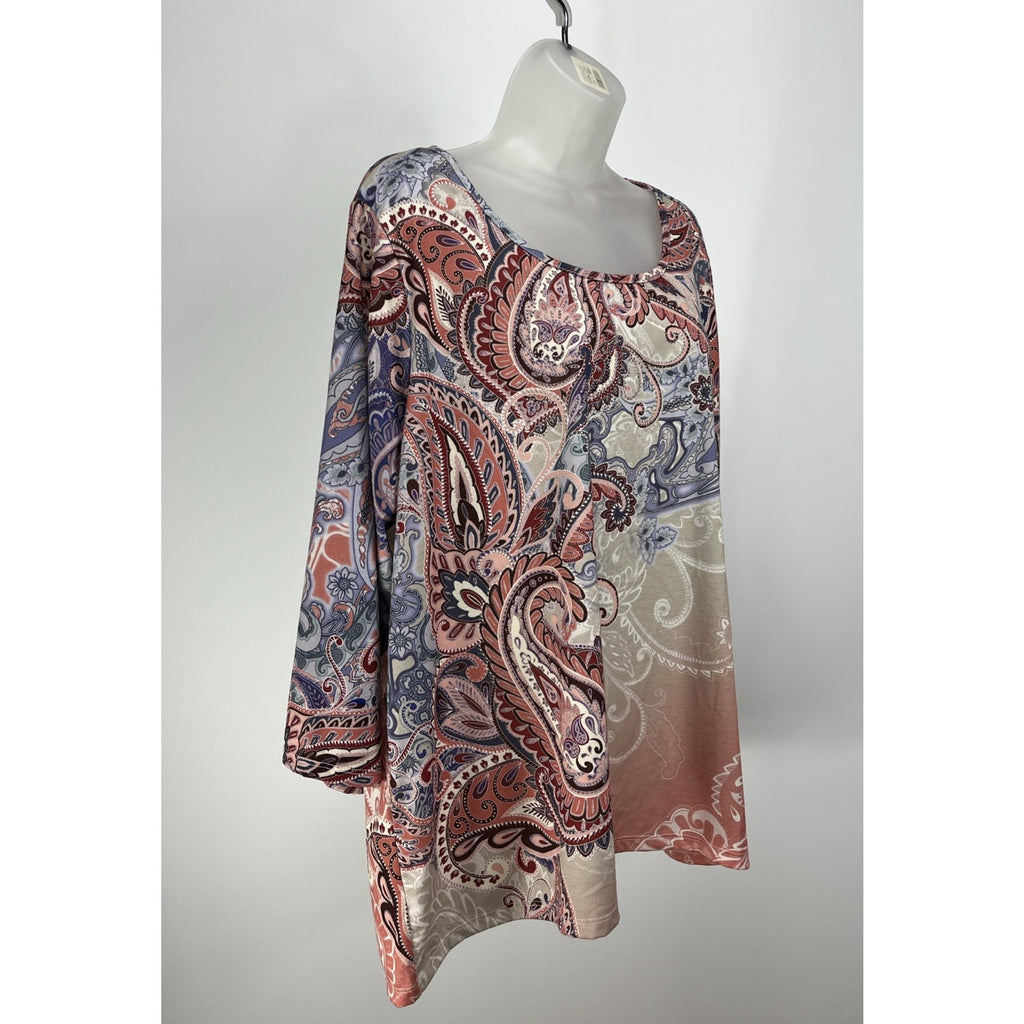 NWT Westport Multicolor Blouse 3X Embellished 3/4 Sleeve