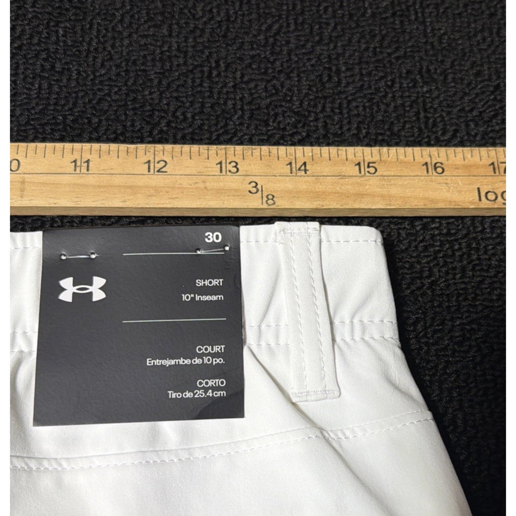 Under Armour Golf Shorts Mens 30 White UA Drive Performance 10" Inseam 1364409