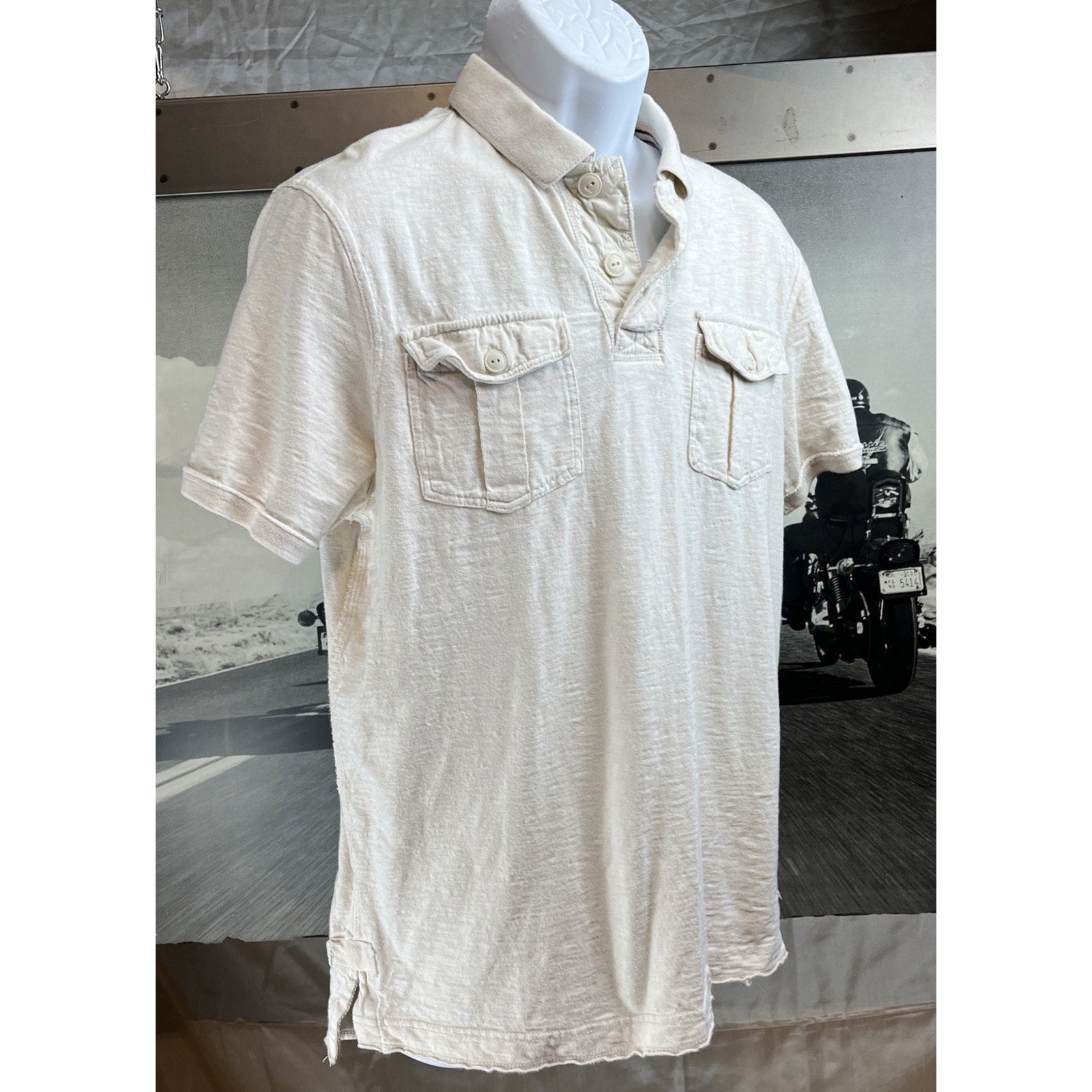 American Eagle Polo Shirt Relaxed Fit Short Sleeve Vintage Wash 100% cotton L