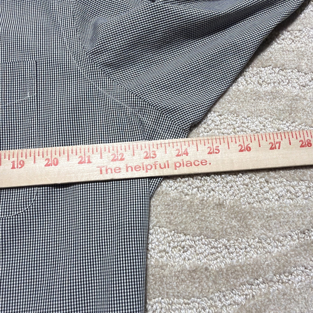 Lauren Ralph Lauren Black White Check Button Front DRESS SHIRT Size L 16.5 34/35