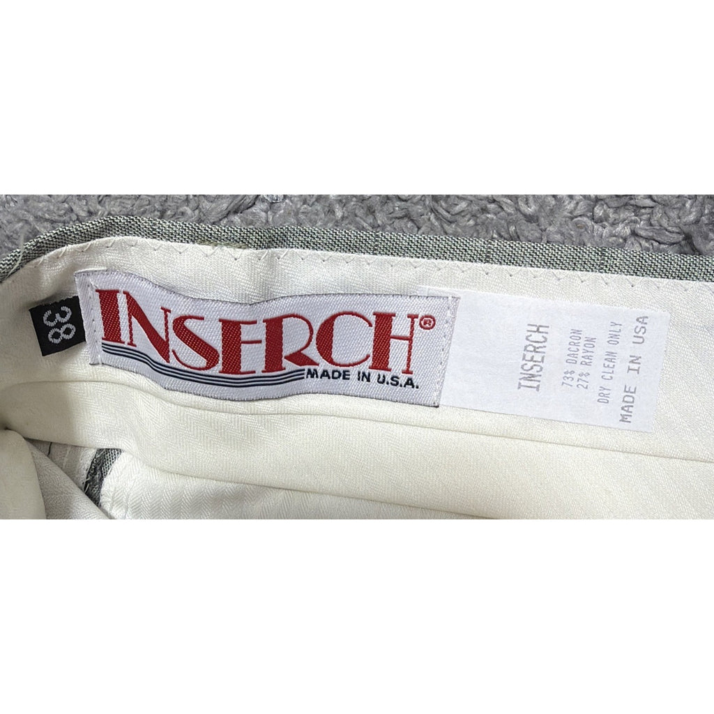 Vtg Inserch Limited Edition Mens 38 Wide Leg Dress Pants Dacron Made In USA NWT