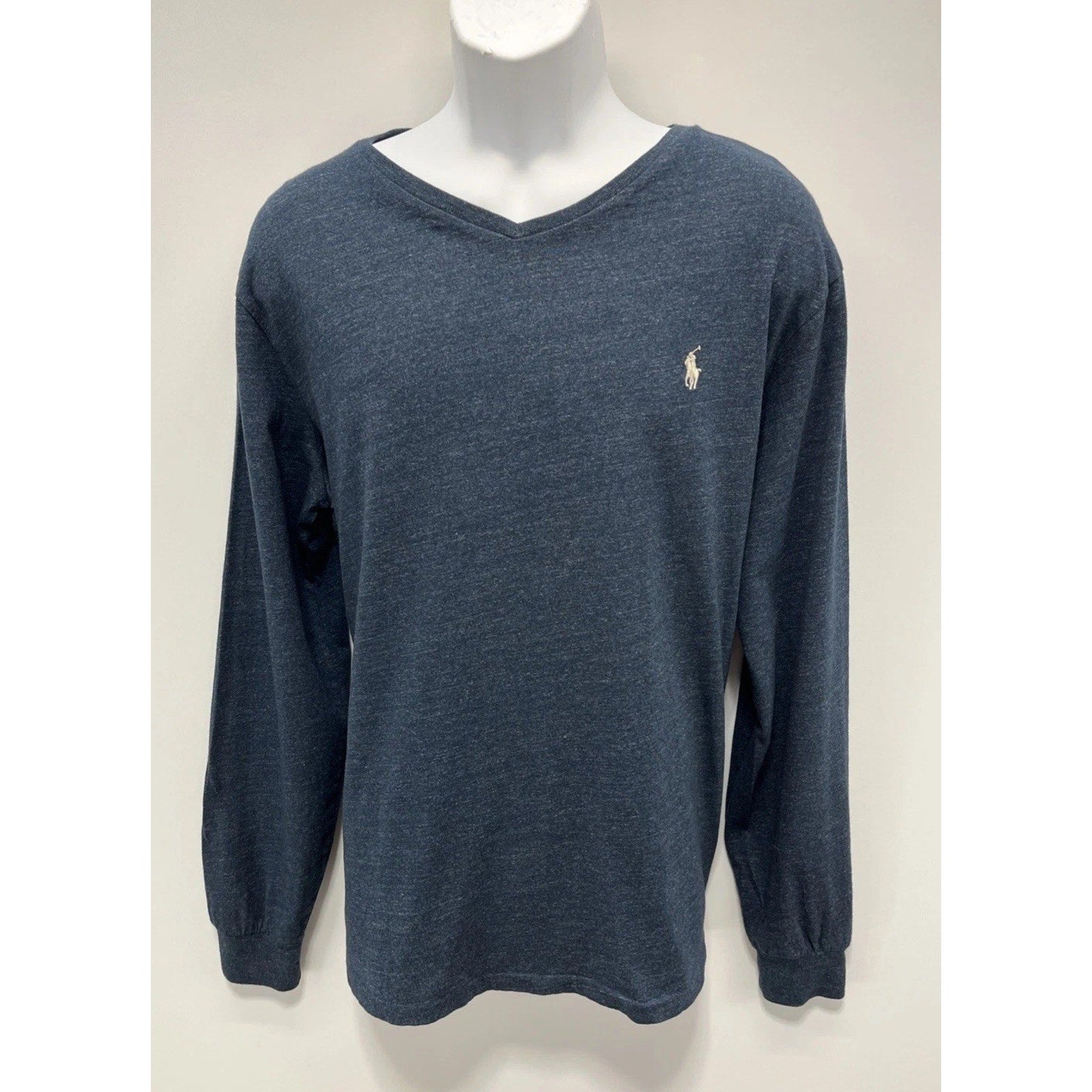 Polo Ralph Lauren Men’s Classic V-Neck Long Sleeve Cotton Shirt Size L