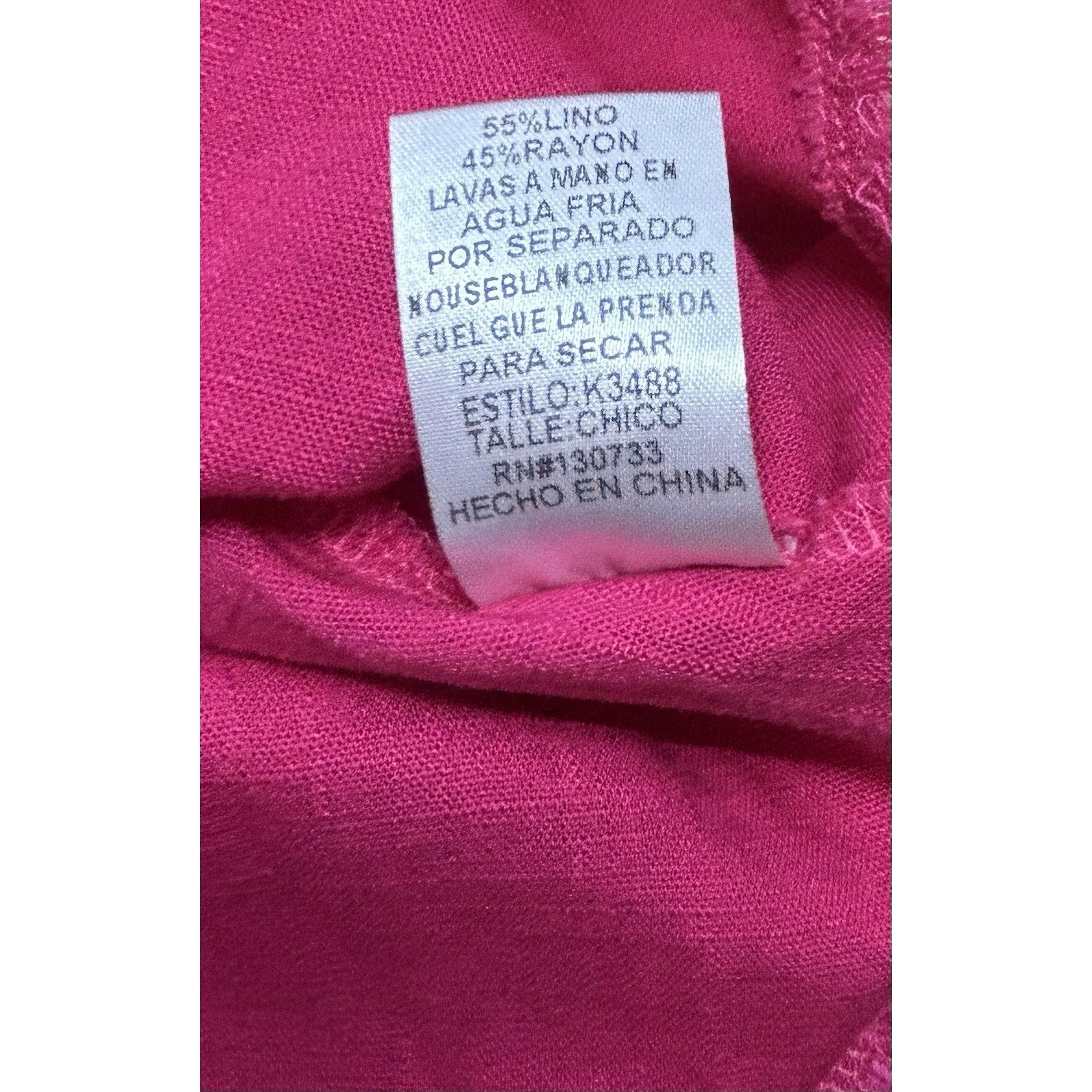 Umgee Top Womens Small Hot Pink Linen Blend Sleeveless Summer Boho.