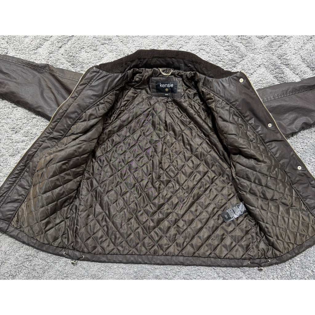 Kensie Women’s Water Resistant Waxed Cotton Barn Jacket Size Medium