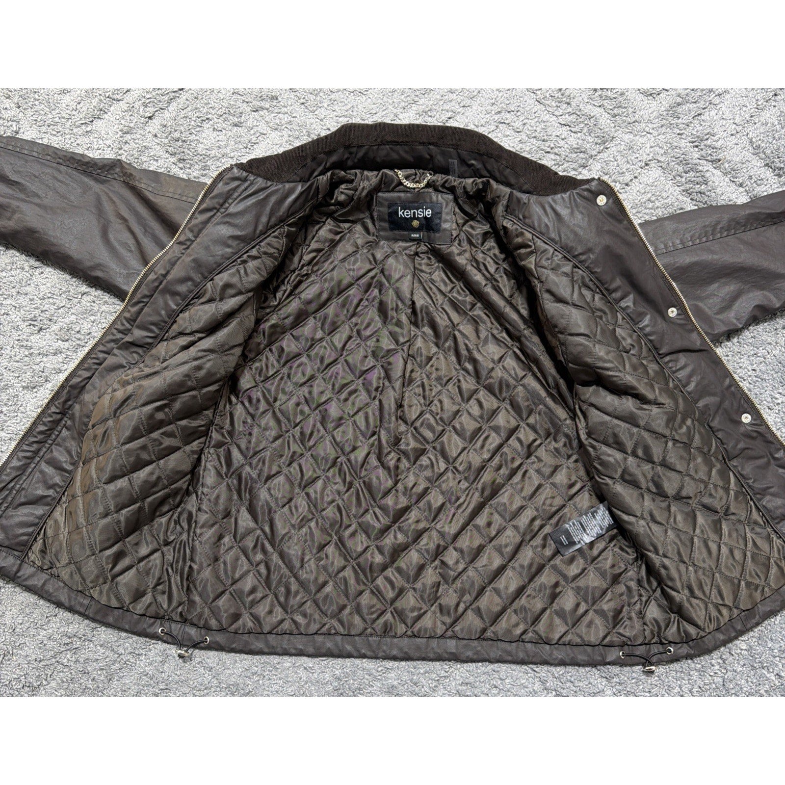 Kensie Women’s Water Resistant Waxed Cotton Barn Jacket Size Medium