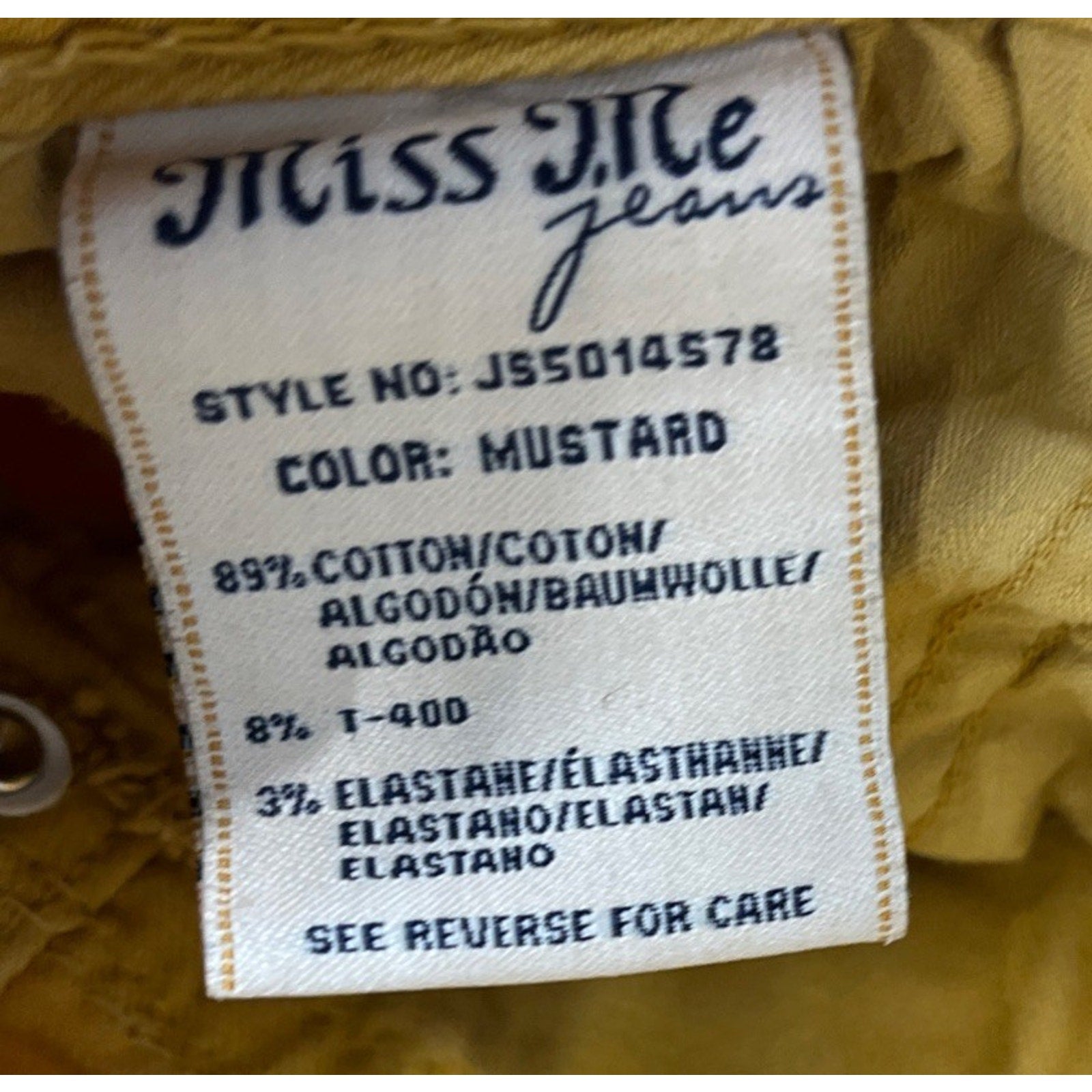 Miss Me Women's Yellow Flower Embroidered Signature Skinny Jeans Sz 27