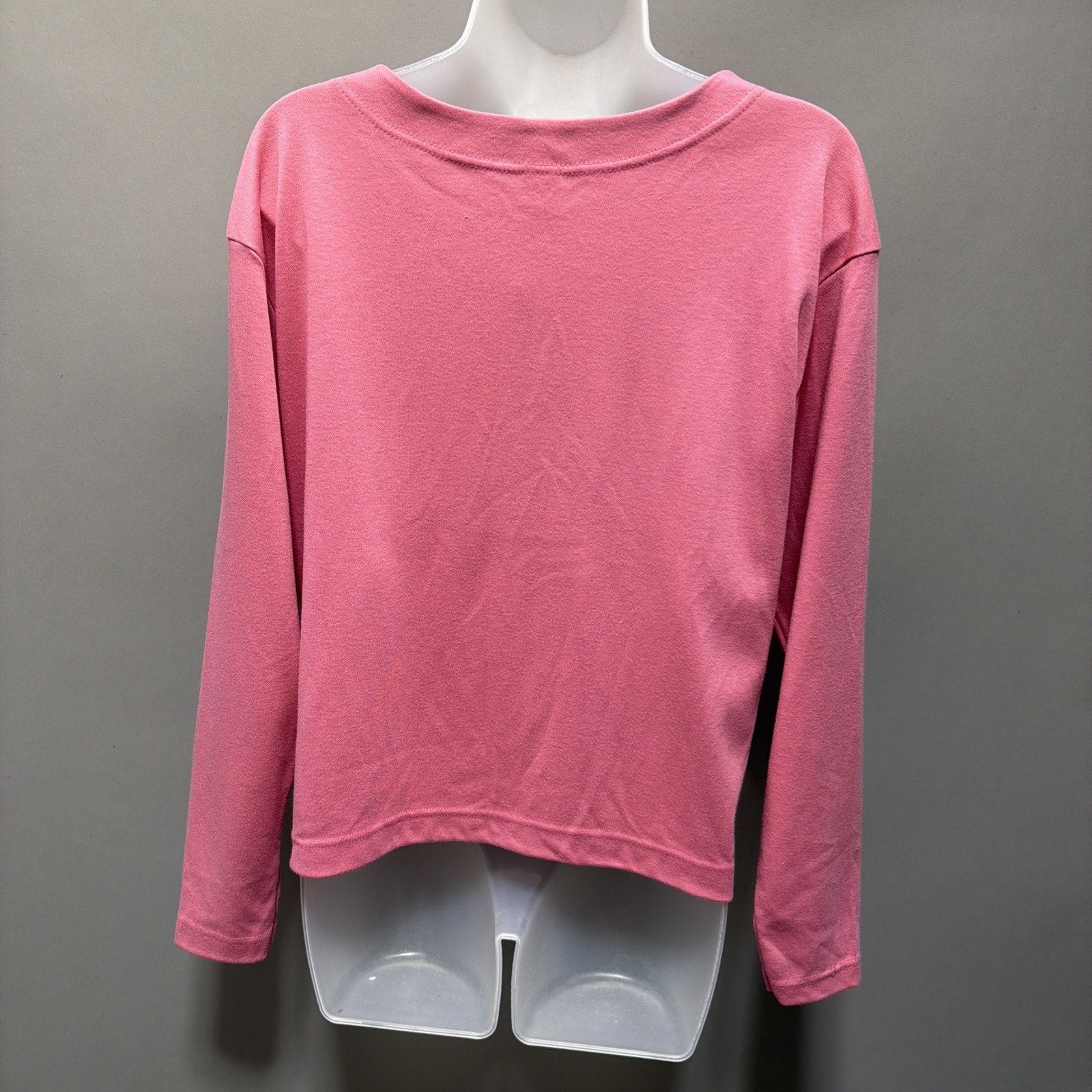 Vintage Lands End Women’s PetiteM Button Side Detail Sweatshirt Made In USA Pink
