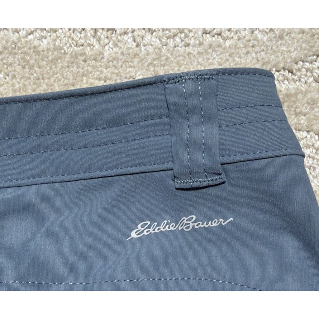 Eddie Bauer Tech Capri Pants Womens 14 Blue Nylon Stretch Hiking UPF 50+