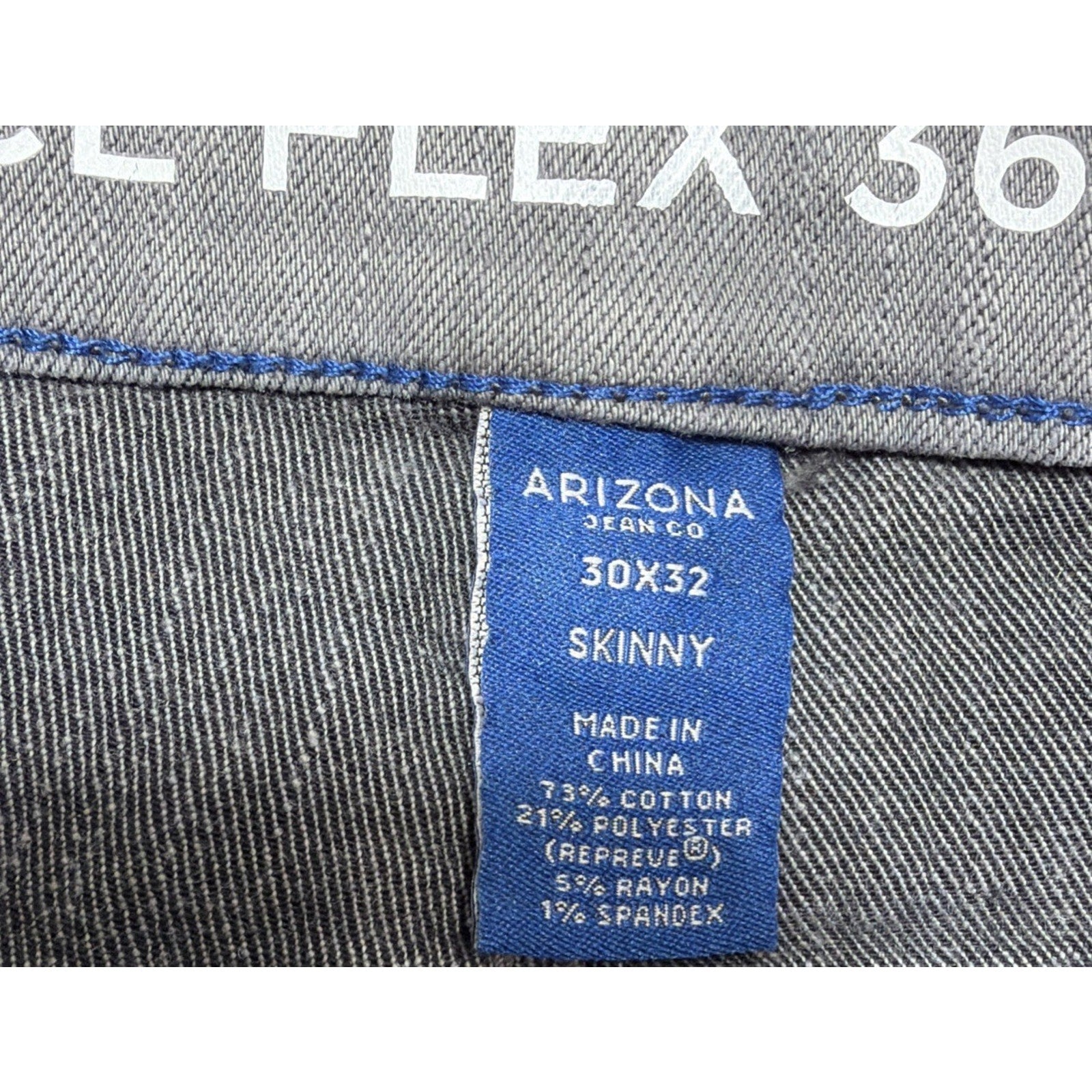 Arizona Jean Co Flex 360 Skinny Fit Jeans Men's Size 30x32 Gray Denim NWT