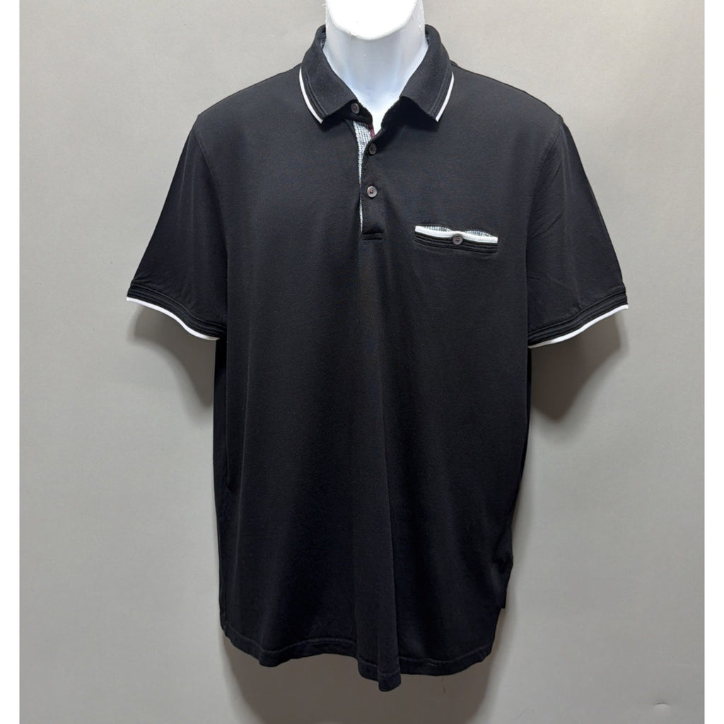 Ted Baker London Derry Pocket Modern Short Sleeve Polo Shirt - Black - Mens 6