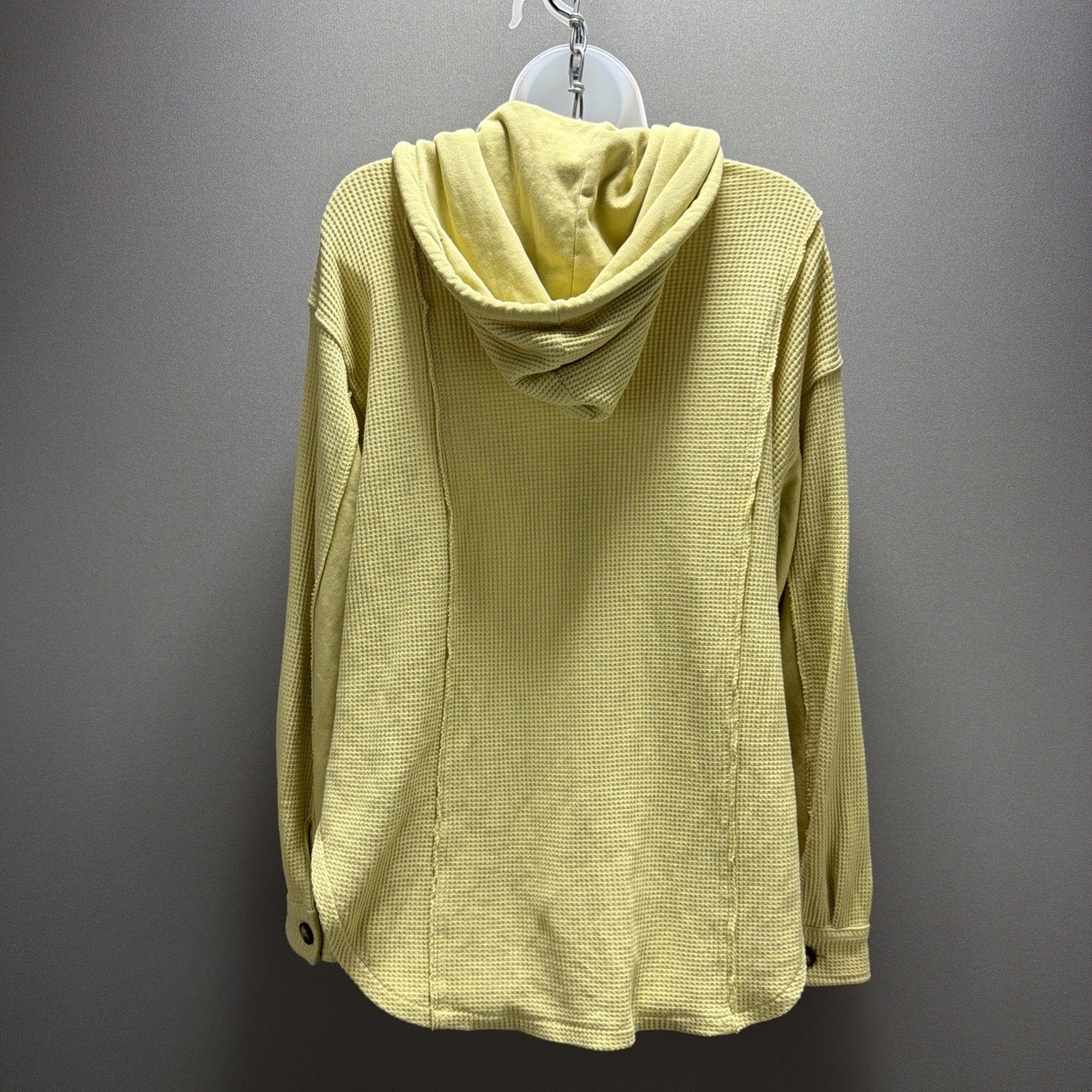 American Eagle Shacket Oversized Waffle Knit Thermal Hoodie Sweatshirt Women’s M