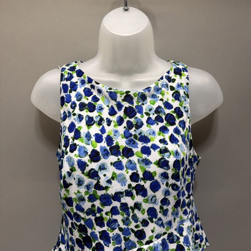 LAUREN RALPH LAUREN Women's 4 Printed Ruffled Crepe A-Line Dress Lined Excellent