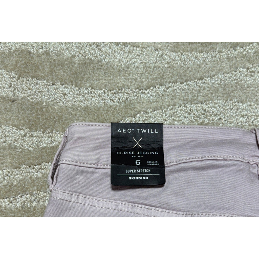 American Eagle Women's 6 Jeans Hi Rise Jegging Lavender Distressed Stretch NWT