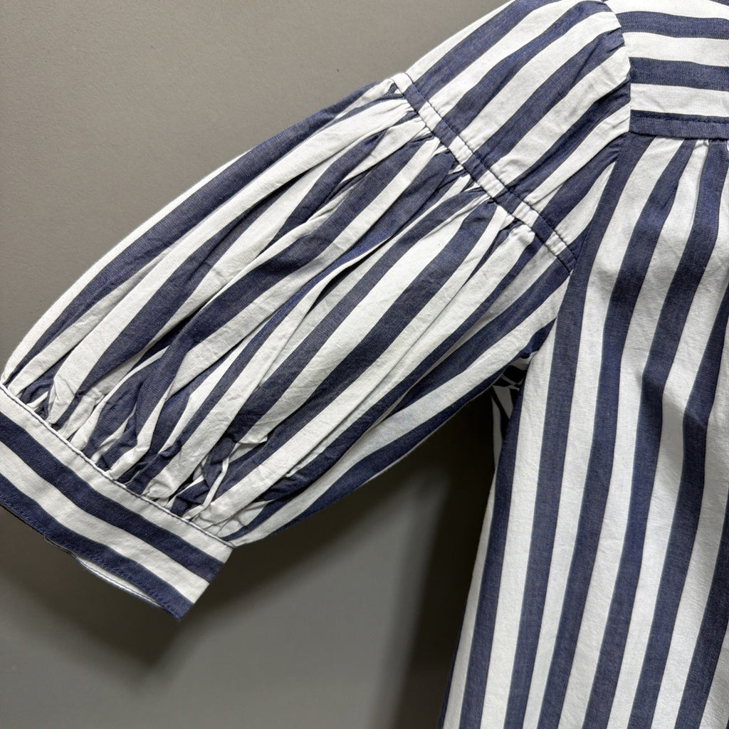 Anthropologie Womens Darcey Popover Swing Top Cotton Blue Stripe Size XXS NWT