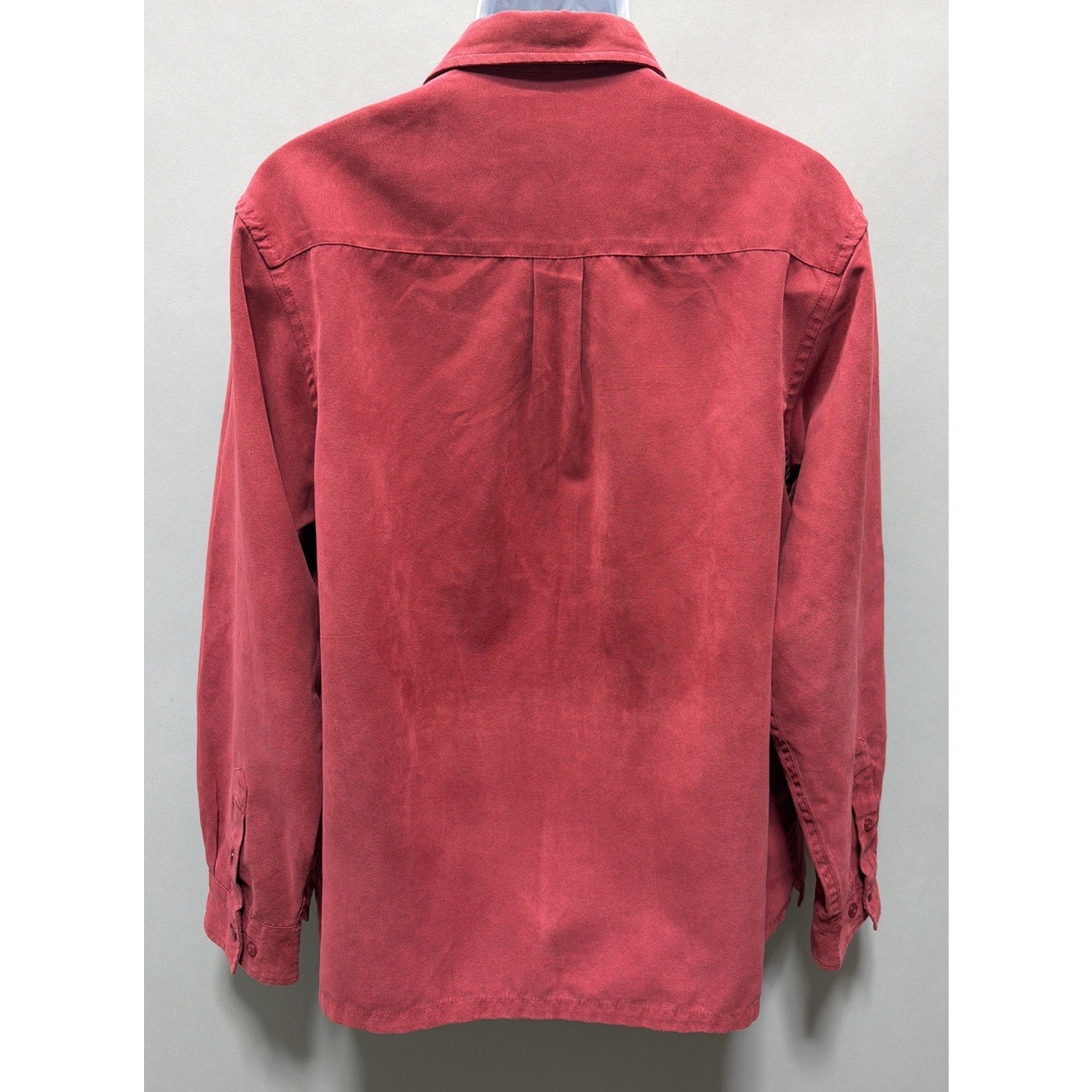 Croft & Barrow Mens Shirt Red Faux Suede Cloth Sz Large Long Sleeve