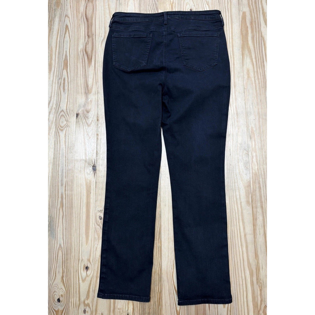 NYDJ Black Denim Sheri Slim Lift Tuck Sure Stretch Jeans Women’s Size 14