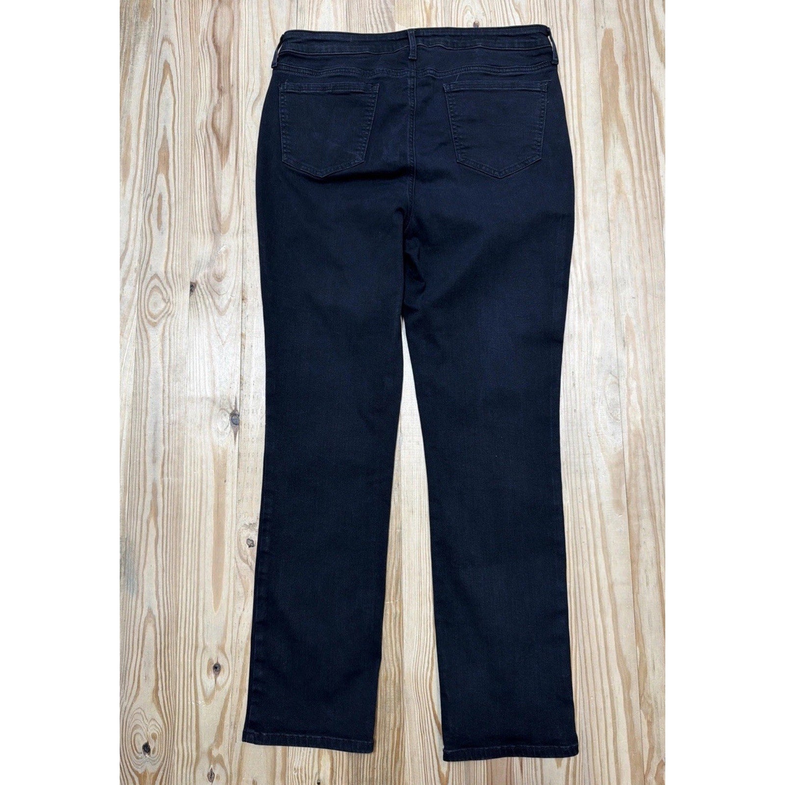 NYDJ Black Denim Sheri Slim Lift Tuck Sure Stretch Jeans Women’s Size 14