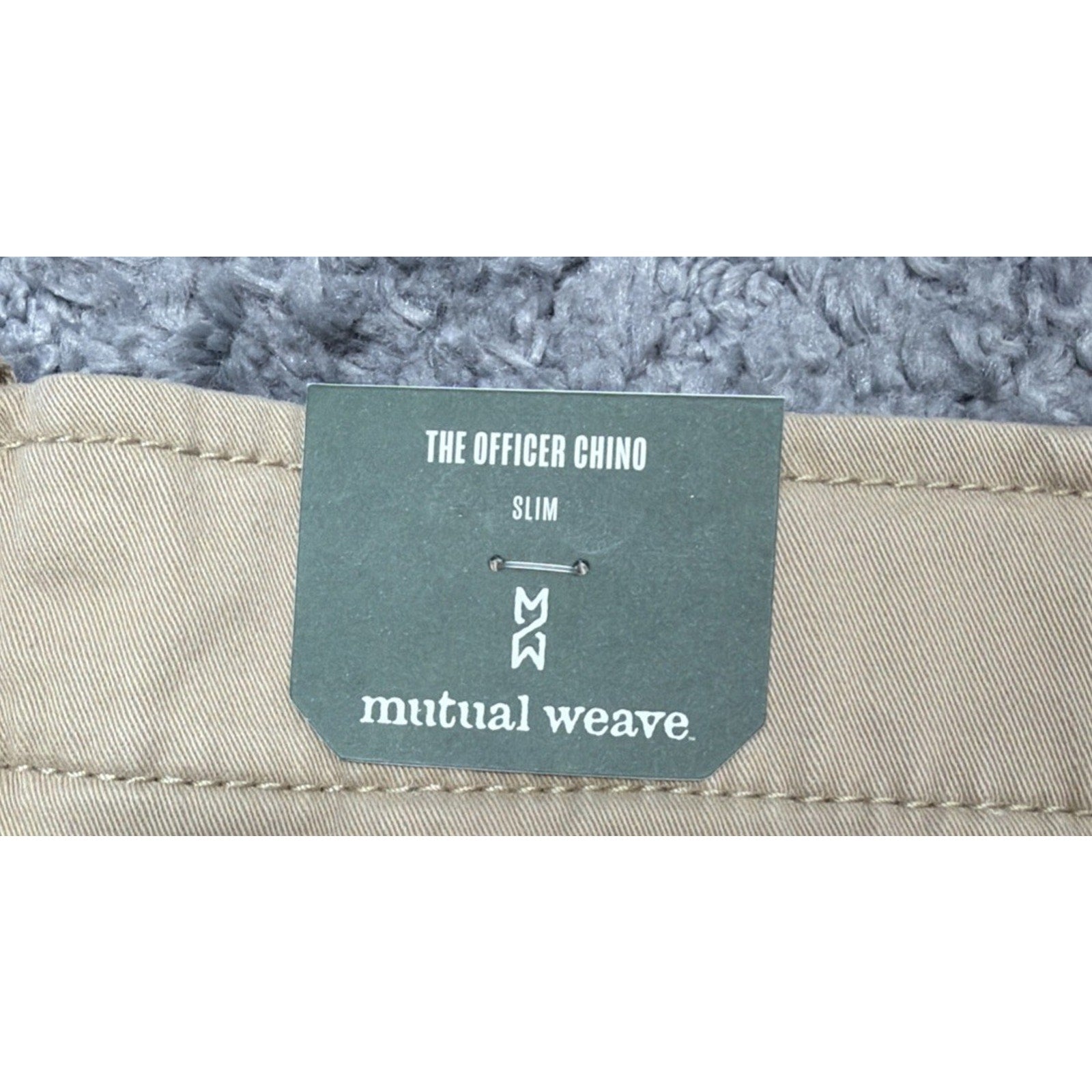 Mutual Weave The Officer Slim Chino Pants, Men's Size 36x32 Khaki NEW