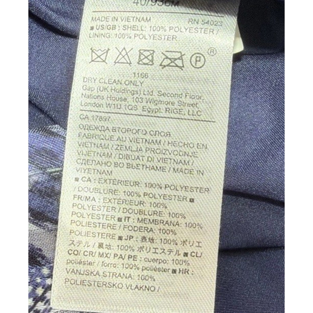 Banana Republic Ruffle Neck Lined Shirtdress Sleeveless Women 0 Petite Navy