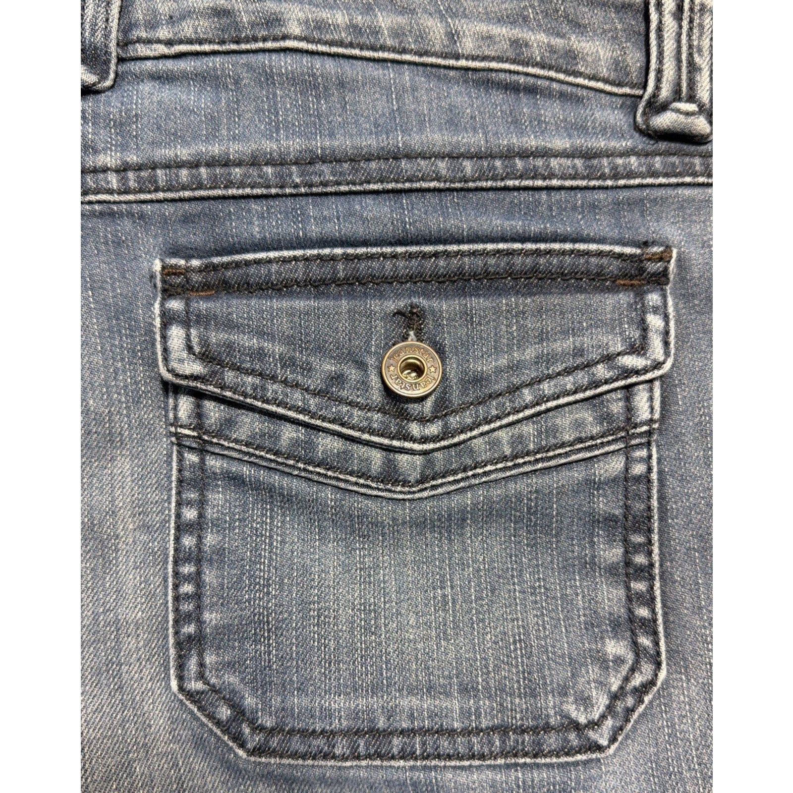 Jeanstar Jeans Flap Pocket Flare Leg Boho Denim Womans Vintage Size 10 31x31