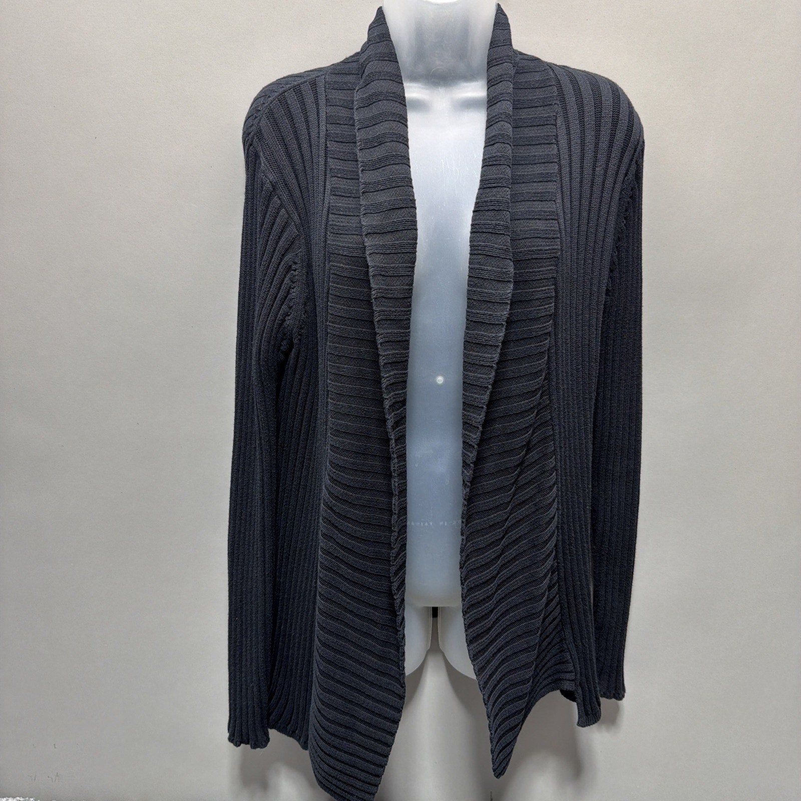 Express Long Sleeve Open Cardigan Size L Black Career Casual Minimalist