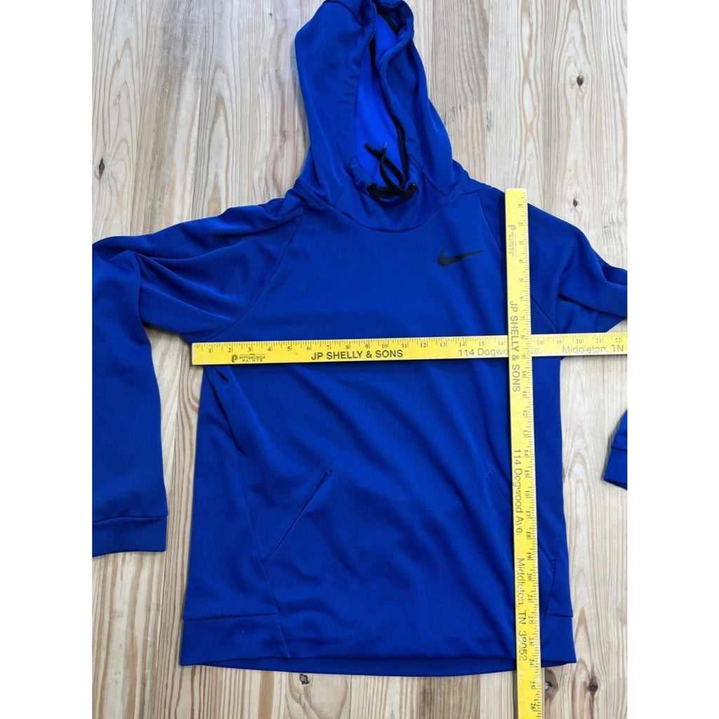 Nike Hoodie Mens Small Blue Therma Pullover Swoosh Athletic Training Sweatshirt