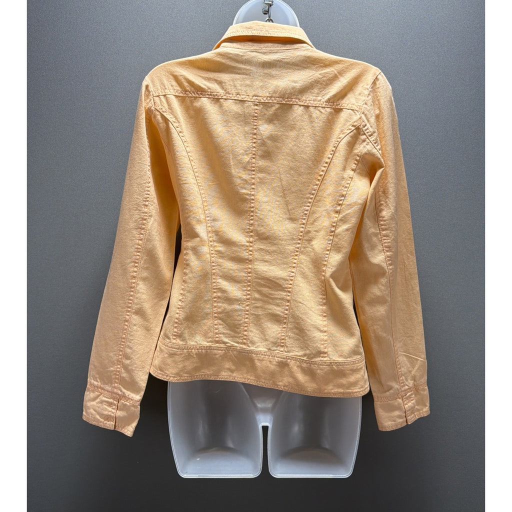 Maurices Jacket Linen/Cotton Peach Biker Style Pockets Long Sleeve Sz S NWT