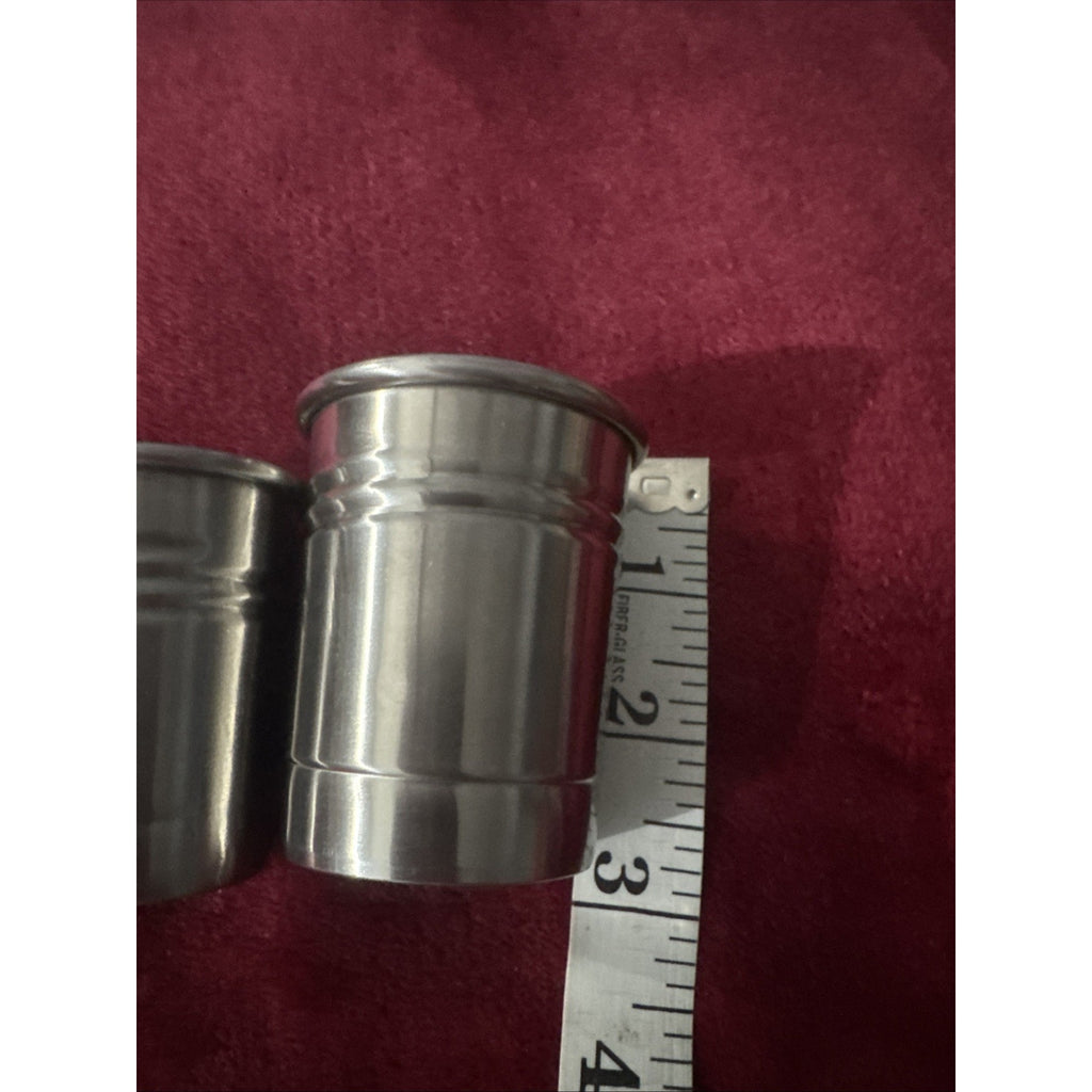 Tincup Mountain whiskey Stainless steel shot glasses Pair of two
