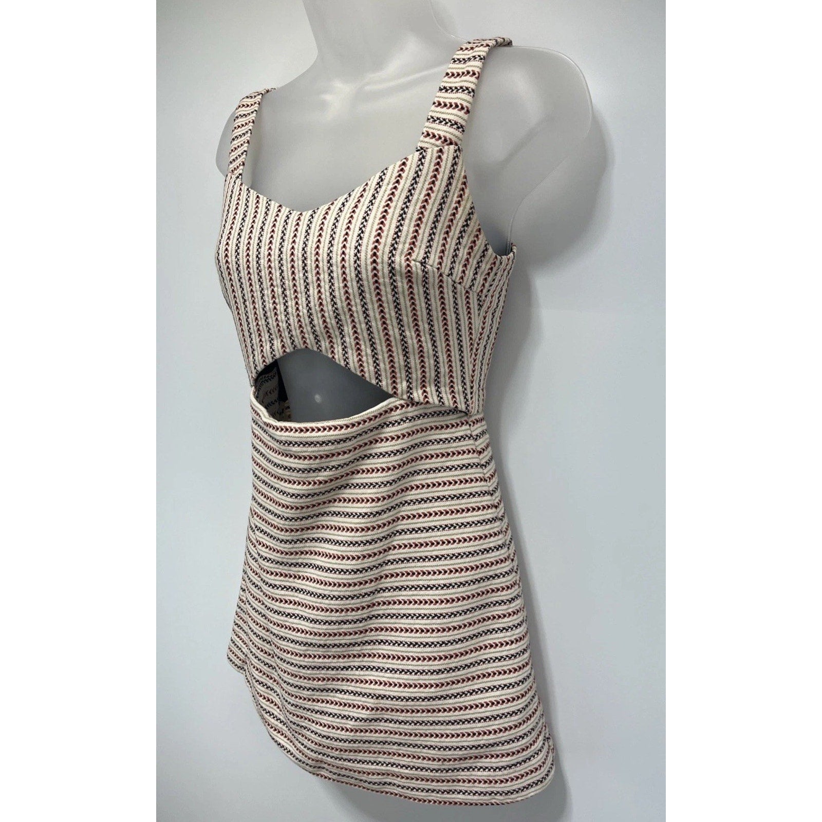 Zara Trafaluc Collection Romper Women Small Striped Cutout Mini