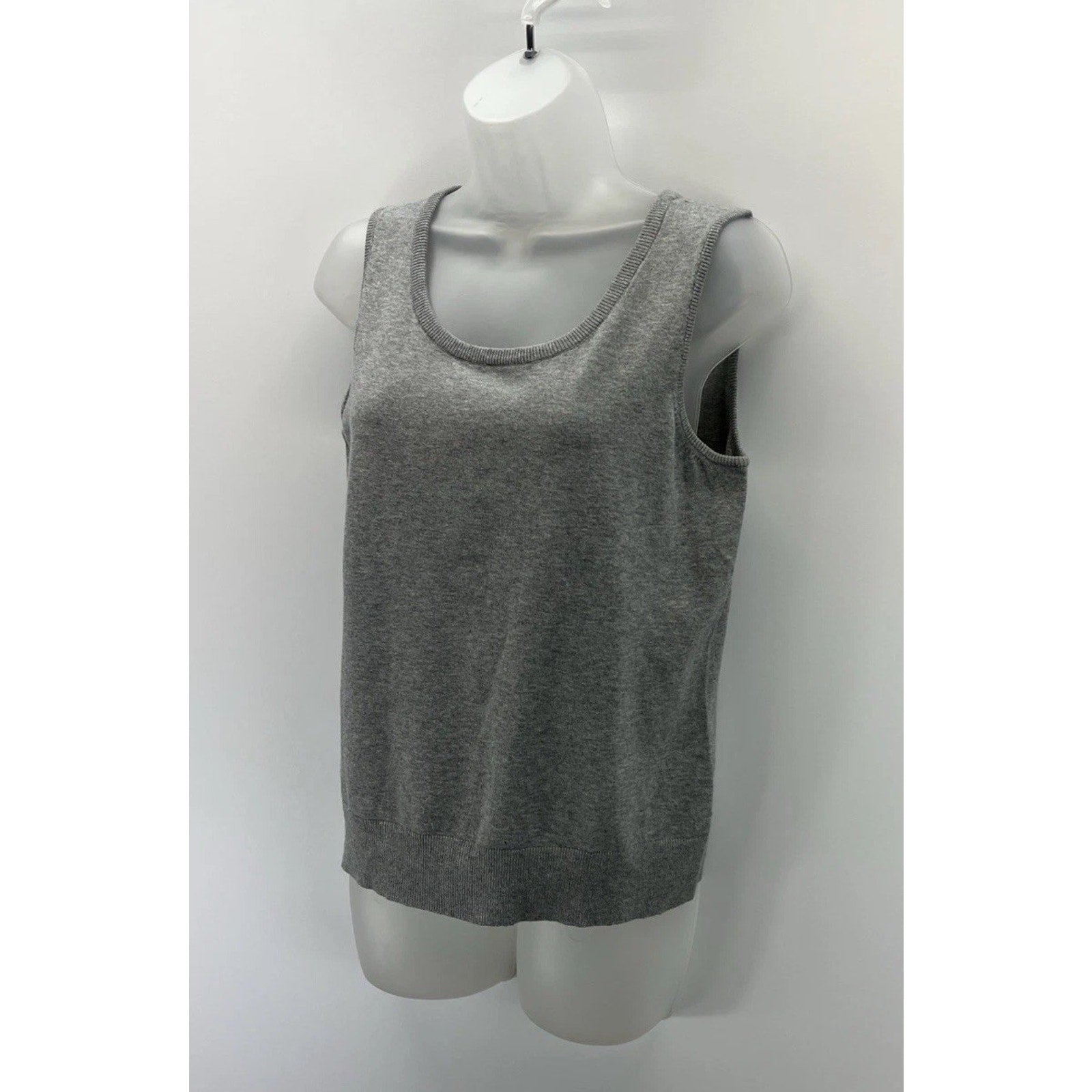 TALBOTS Womens pima cotton stretch knit tank top Gray M