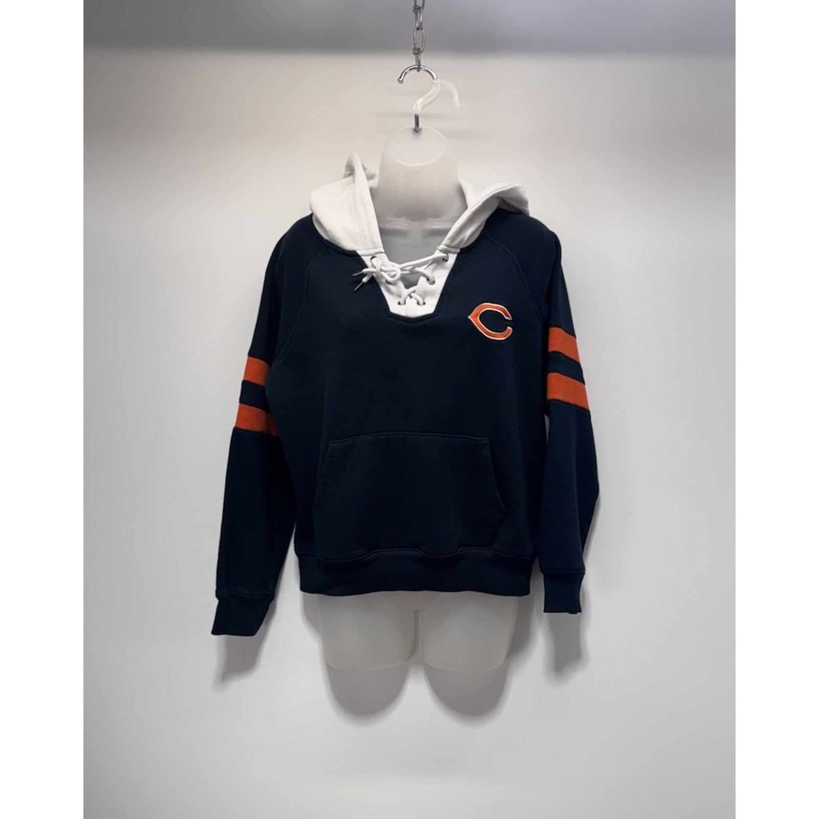 Chicago Bears Hoodie Sweatshirt Women's Medium NFL Team Apparel Lace Up