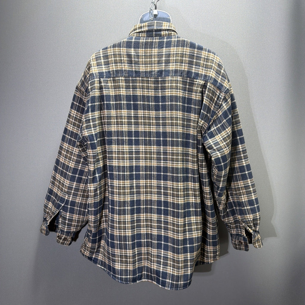 American Blue Authentic Men’s Size XL Lined Long Sleeve Plaid Flannel Shacket