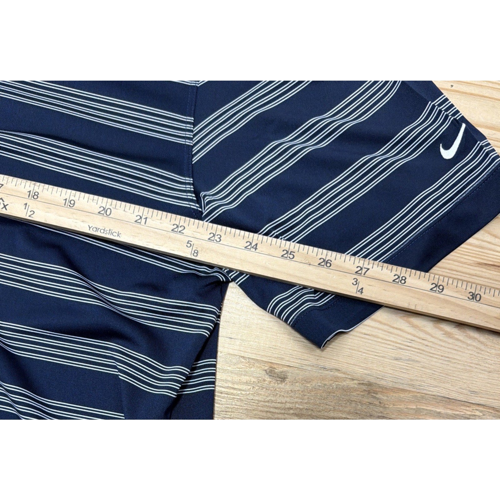 Nike Golf Tour Performance Dri Fit Mens XL Moisture Wick Navy Striped Polo Shirt