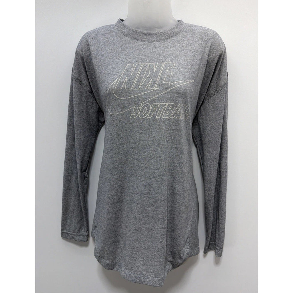 Nike Women's LARGE Breathe Women's Long-Sleeve Softball Top in Gray