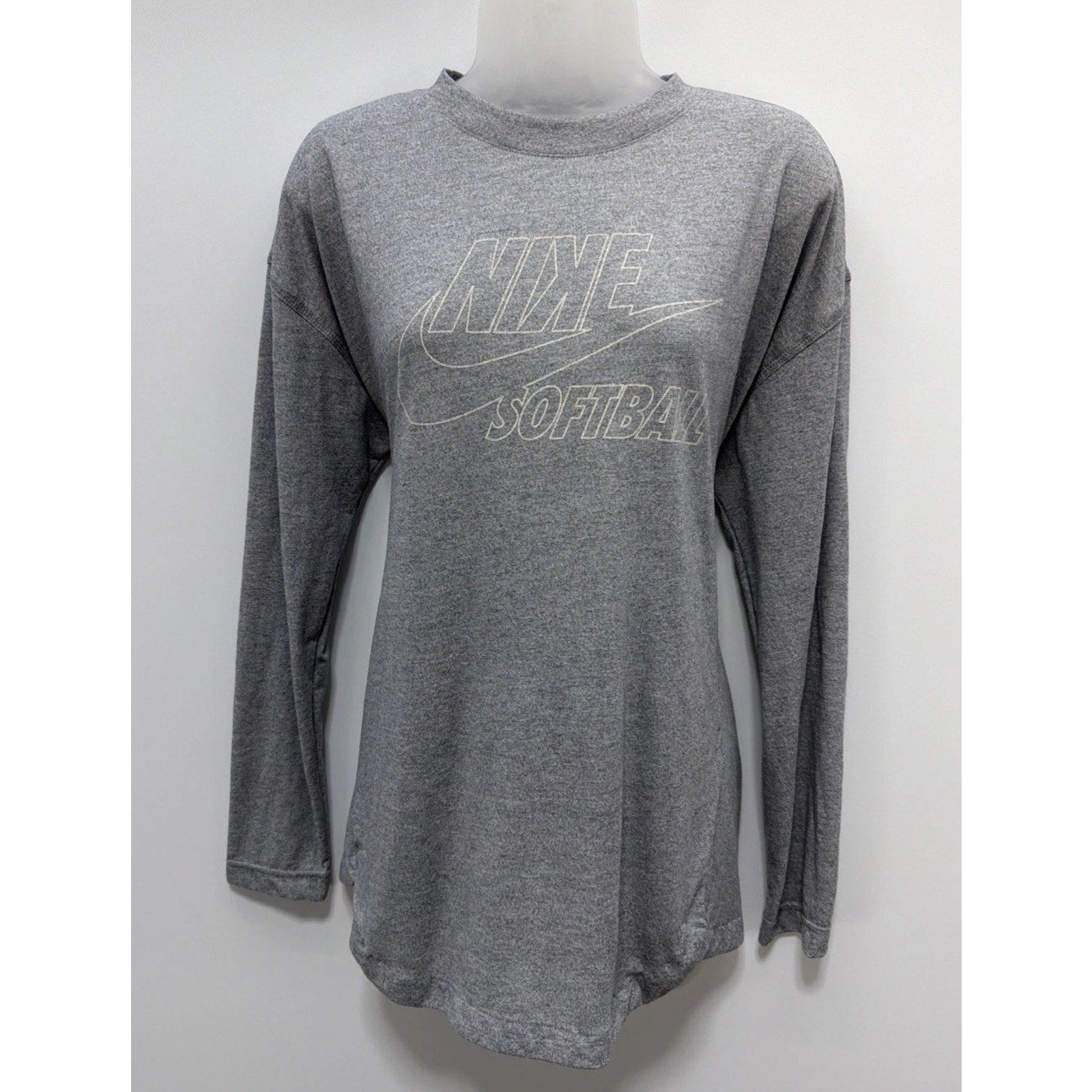 Nike Women's LARGE Breathe Women's Long-Sleeve Softball Top in Gray