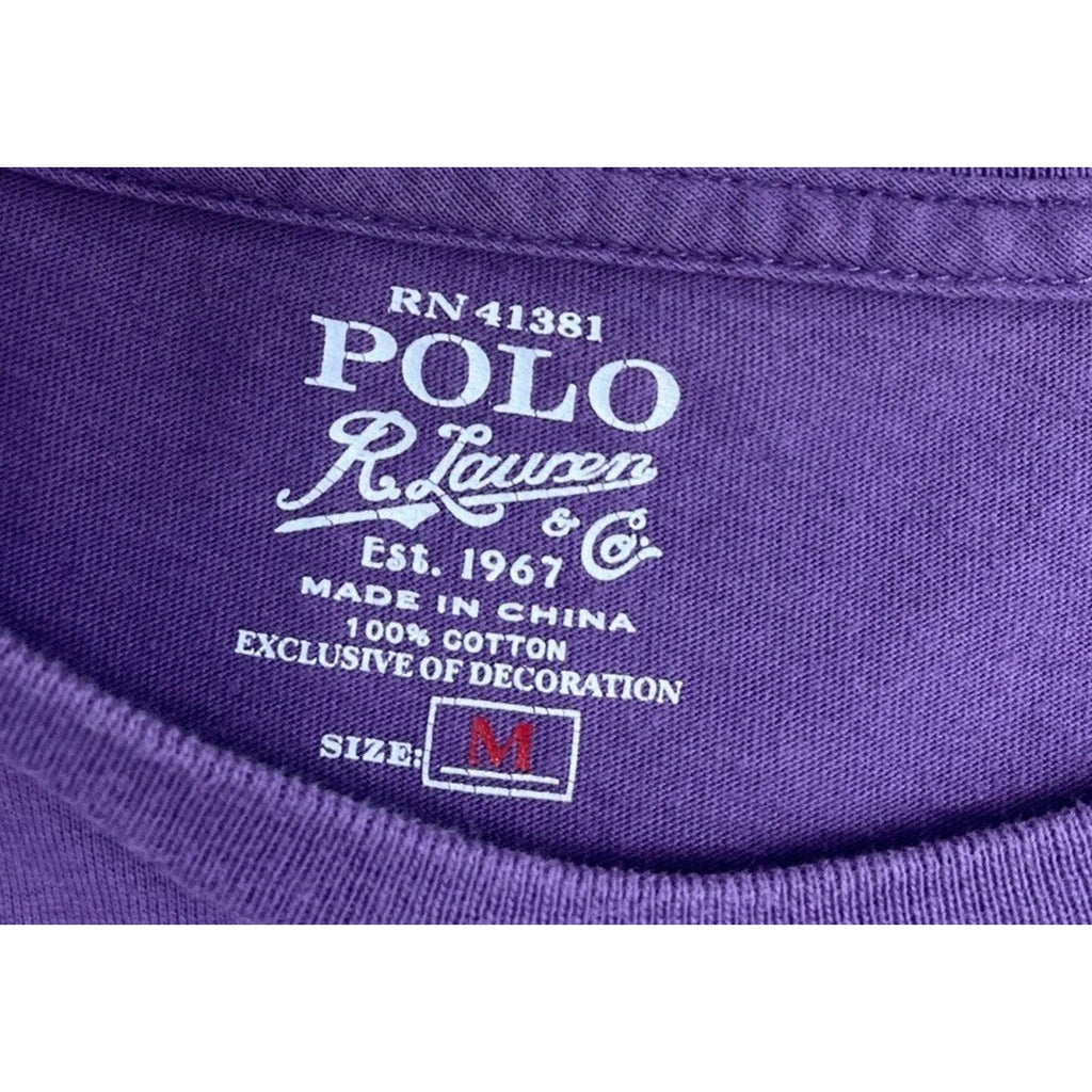 POLO RALPH LAUREN Men's T-Shirt Adult M Purple Short Sleeve Crew Neck Pullover